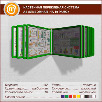 Настенные перекидные системы А2 на 10 рамок