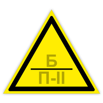 Знак «Категория помещения, класс зоны помещения», B05.7 (светоотражающий пластик, сторона 200 мм)